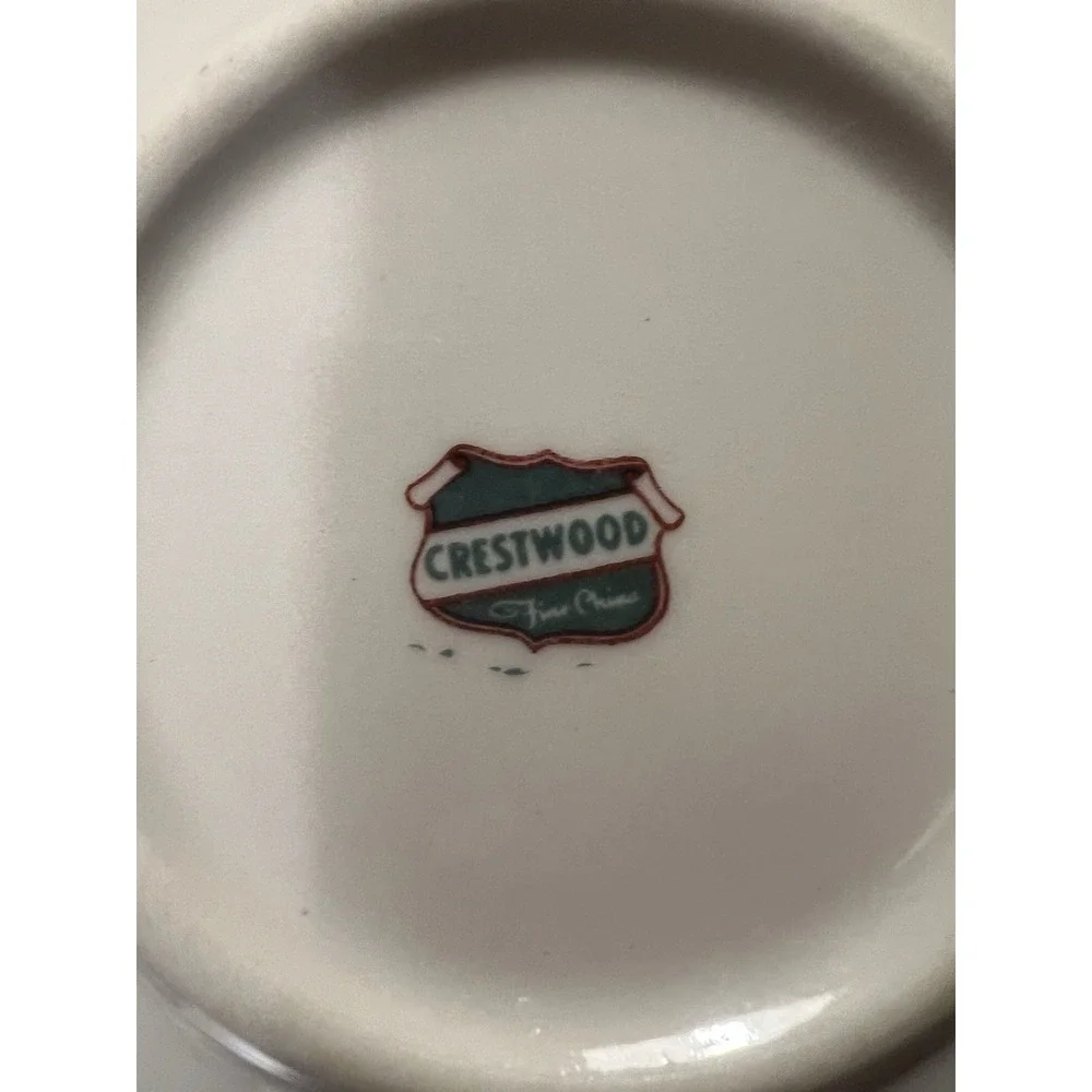 MCM Crestwood Fine China Set Of 4 Bread & Butter Plates Platinum‎ Leaf Pattern